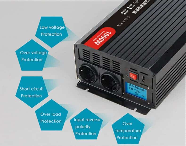 1000 watt inverter Pure Sine Wave with LCD Display Factory