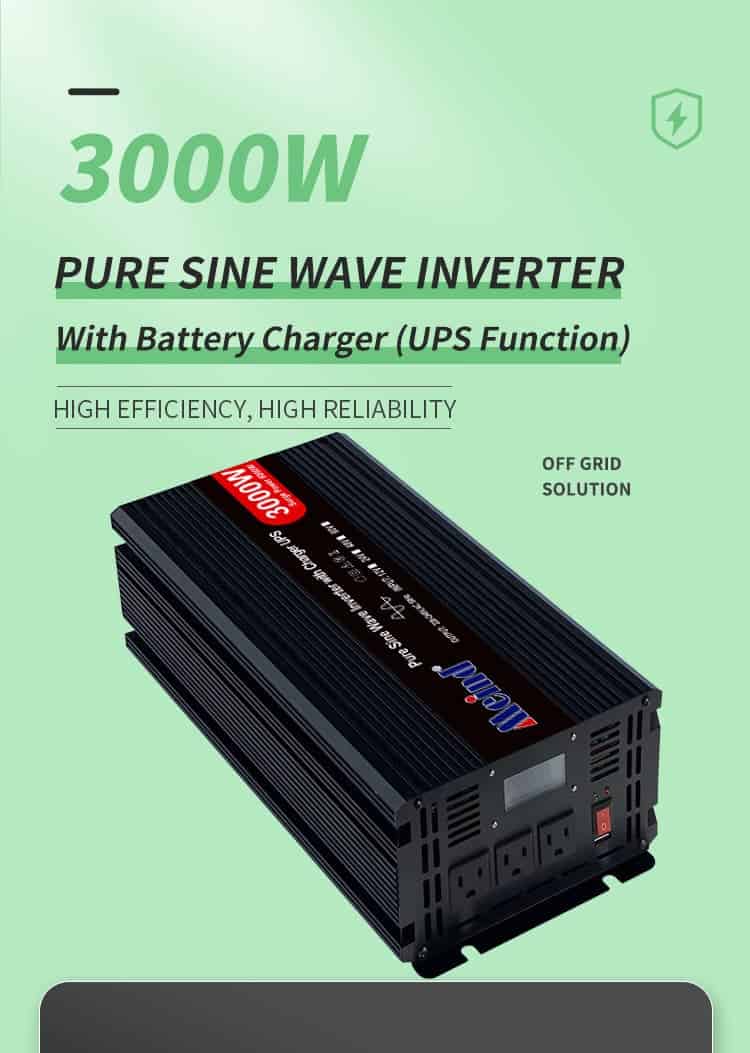 3000W 9000W Pure Sine Voltage Converter 12V - 230V Inverter UPS Charger