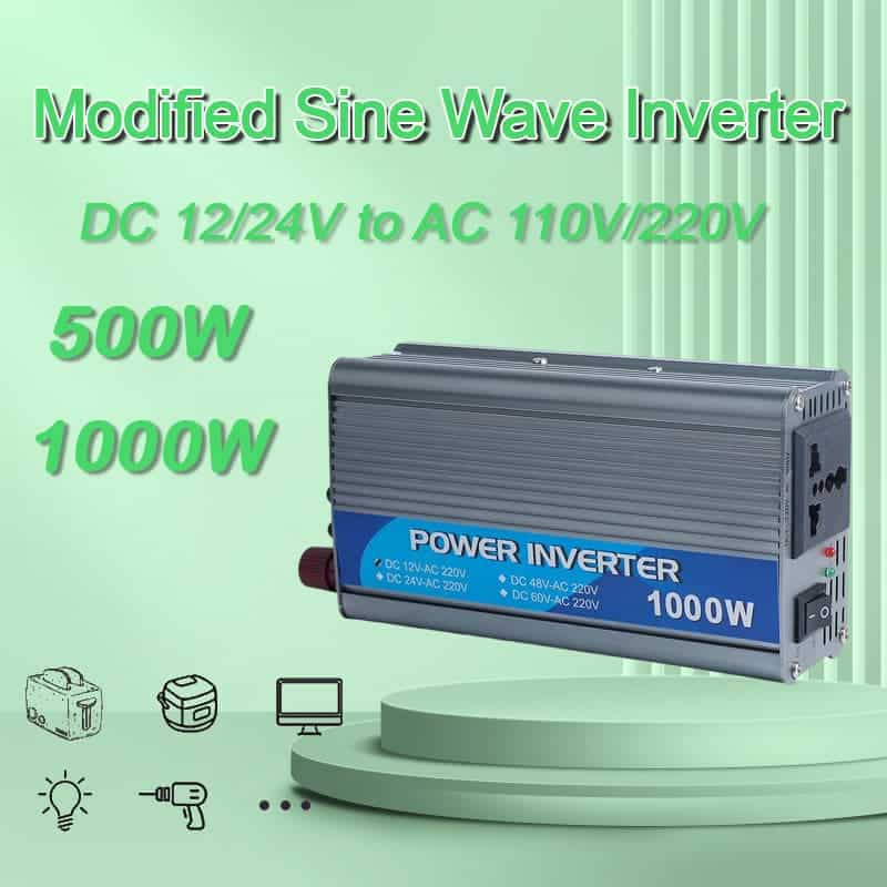 1500W Car Power Inverter, DC 12 Volt to 220 Volt AC, Modified Sine Wave