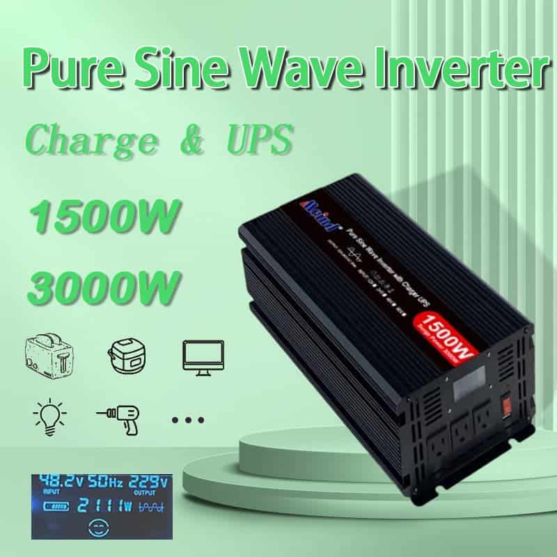 1500W Pure Sine Wave Power Inverter with Charger UPS